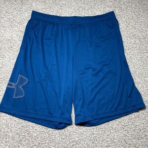 Men’s Under Armour Blue Tech Graphic 10 Drawstring Loose Athletic Shorts Size XL